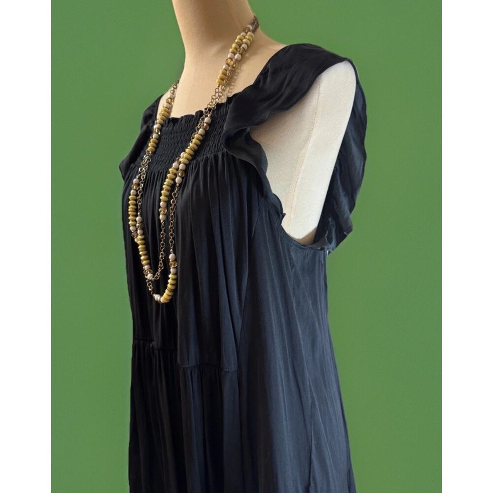 Free People Intimately | Black | Open Back Babydoll Dress Boho Fairy Grunge Mini
